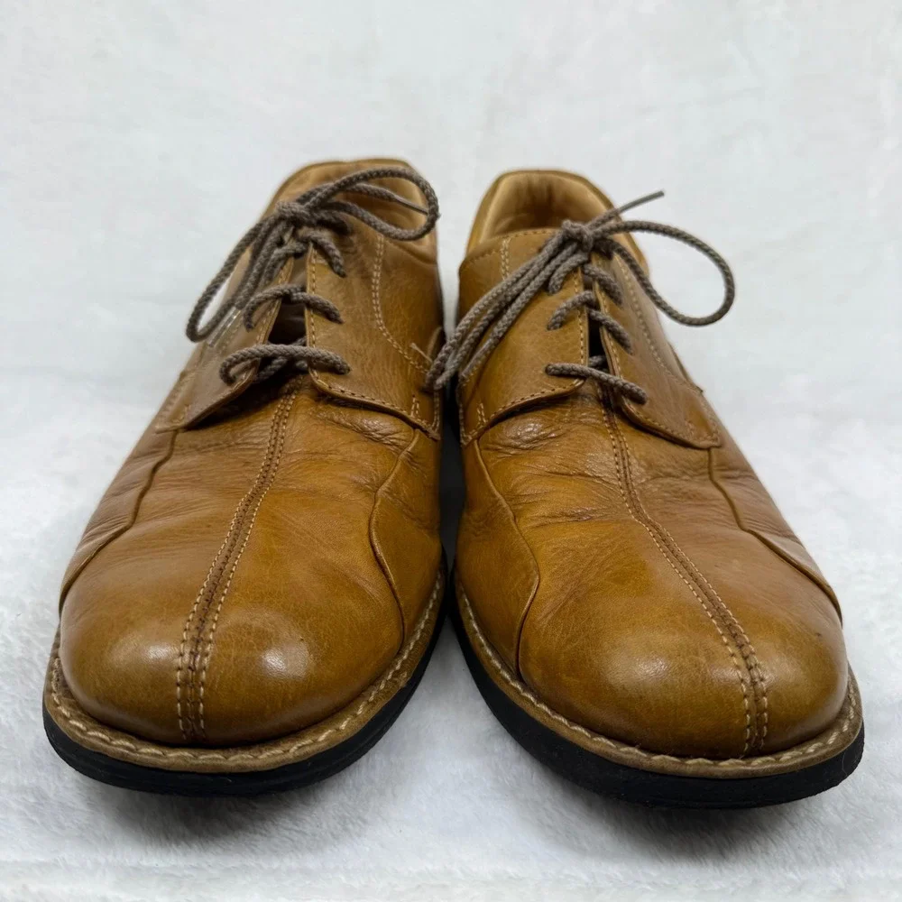 Johnston & Murphy Mens Tan Leather Square Toe Oxford Shoes 20-7233‎ Size 11M
